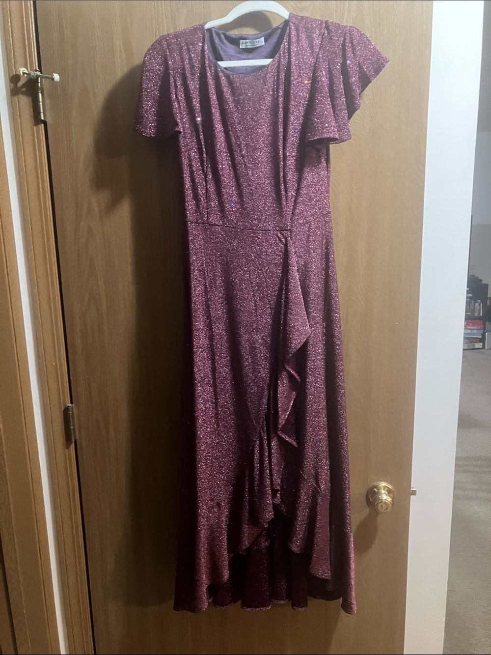Formal Sequin Dress in Maroon